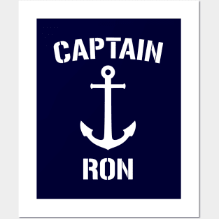 Nautical Captain Ron Personalized Boat Anchor Posters and Art